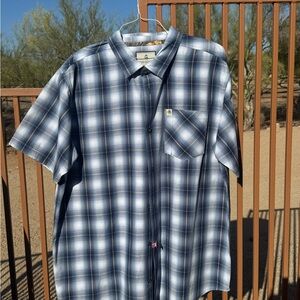 Legendary Whitetails Blue and White Casual Button Down Shirt